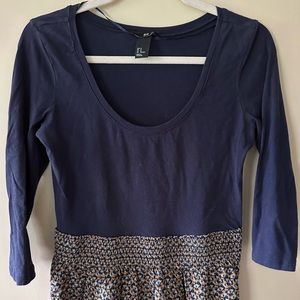 Navy H&M Scoop Neck Mini Dress